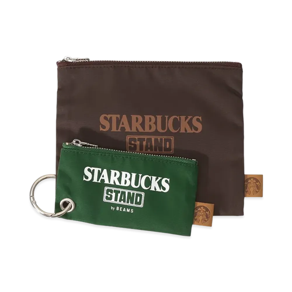 STARBUCKS STAND x BEAMS 2Set Pouch Set "Brown"