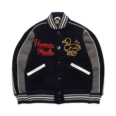 HUMAN MADE VARSITY JACKET "Navy"