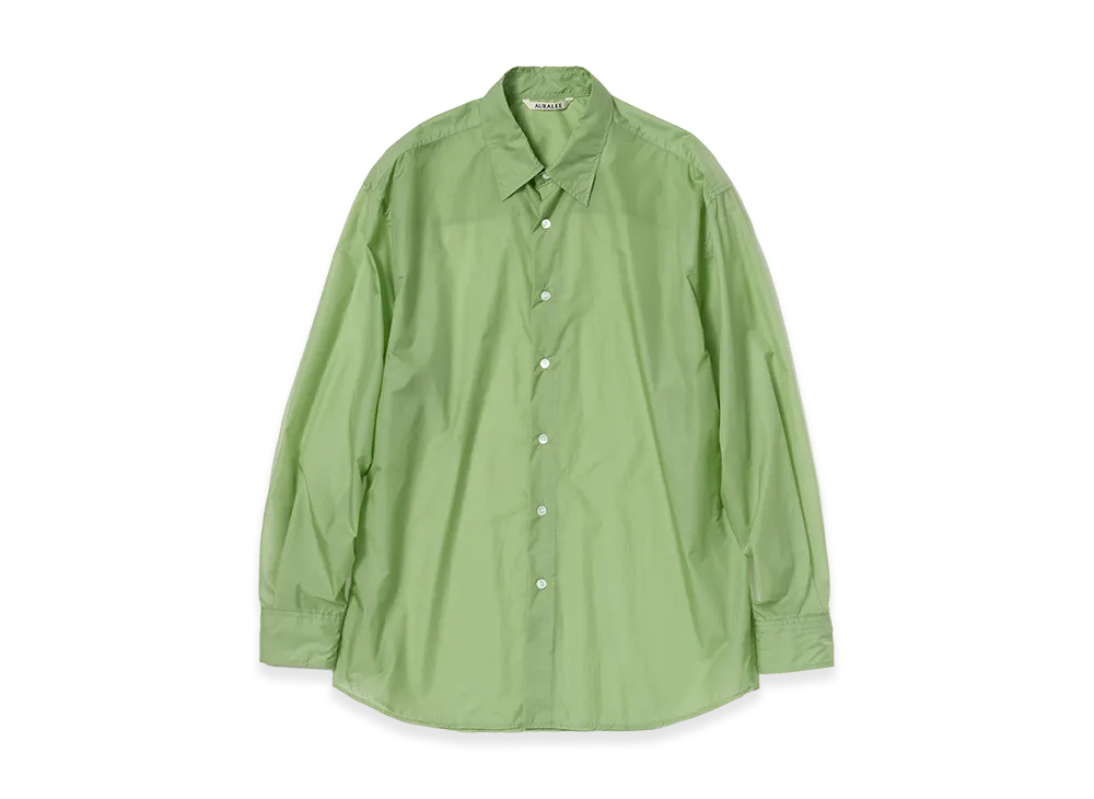AURALEE Sheer Nylon Ripstop Shirt "Light Green"