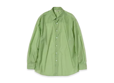 AURALEE Sheer Nylon Ripstop Shirt "Light Green"