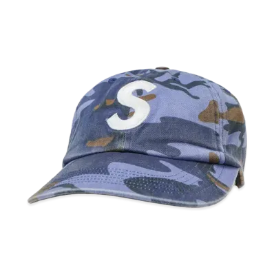 Supreme Pigment Coated S Logo 6-Panel "Blue Camo"