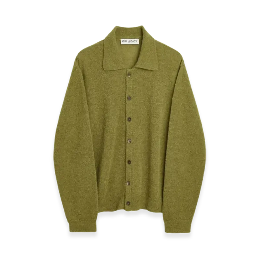 OUR LEGACY Evening Polo Fuzzy Alpaca "Army Olive"