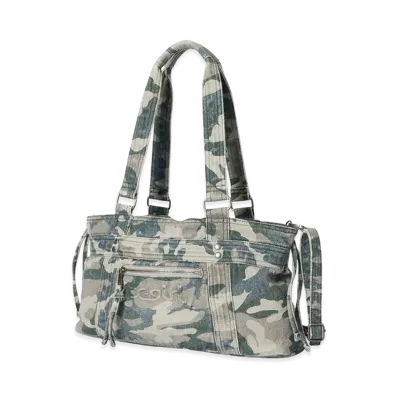 X-Girl Women's Faded Mills Logo Square Bag "Camo"