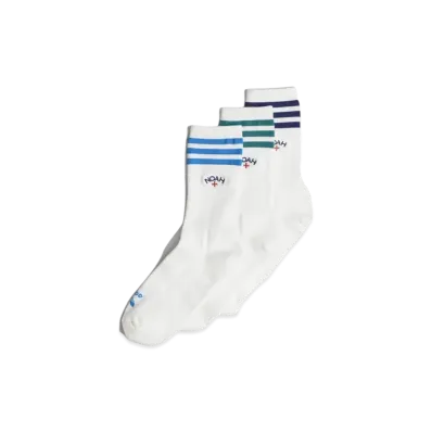 ADIDAS NOAH ADIDAS ORIGINALS CREW SOCKS (3 PAIR) "White/Multicolor"