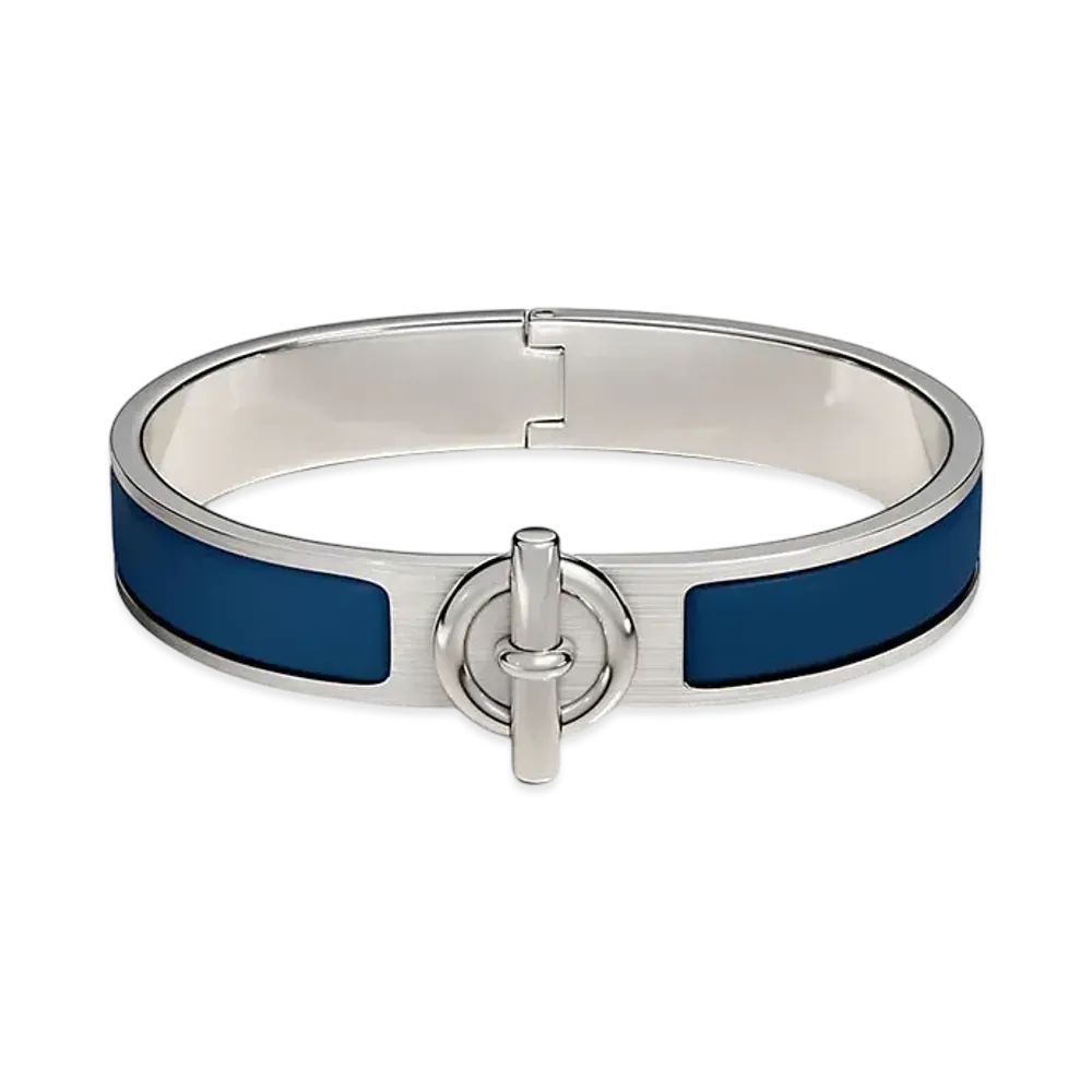 Hermes Clic Glenan Bracelet "Bleu De Biarritz Mat/Palladium"