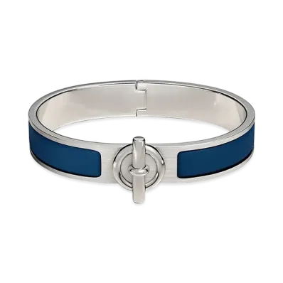 Hermes Clic Glenan Bracelet "Bleu De Biarritz Mat/Palladium"