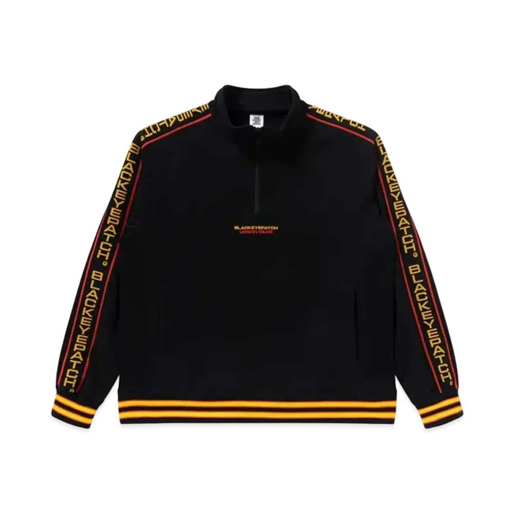Black Eye Patch Taped Half Zip Sweat "Black"