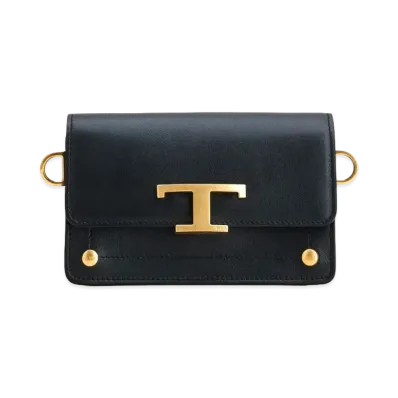 TOD'S Timeless Crossbody Bag In Leather Micro "Black"
