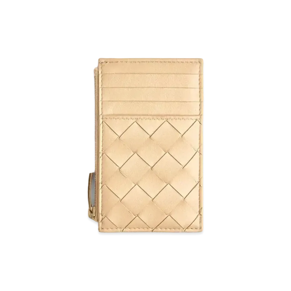 Bottega Veneta Zipped Card Holder With Coin Purse "Almond"