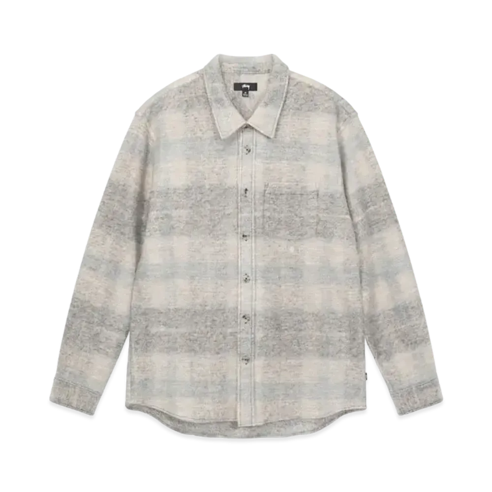 Stussy Plaid Knit Shirt "Grey"