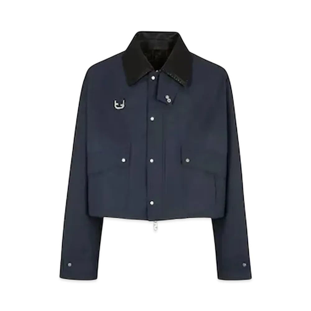 FENDI Men's Blouson Waxed Cotton "Blue"