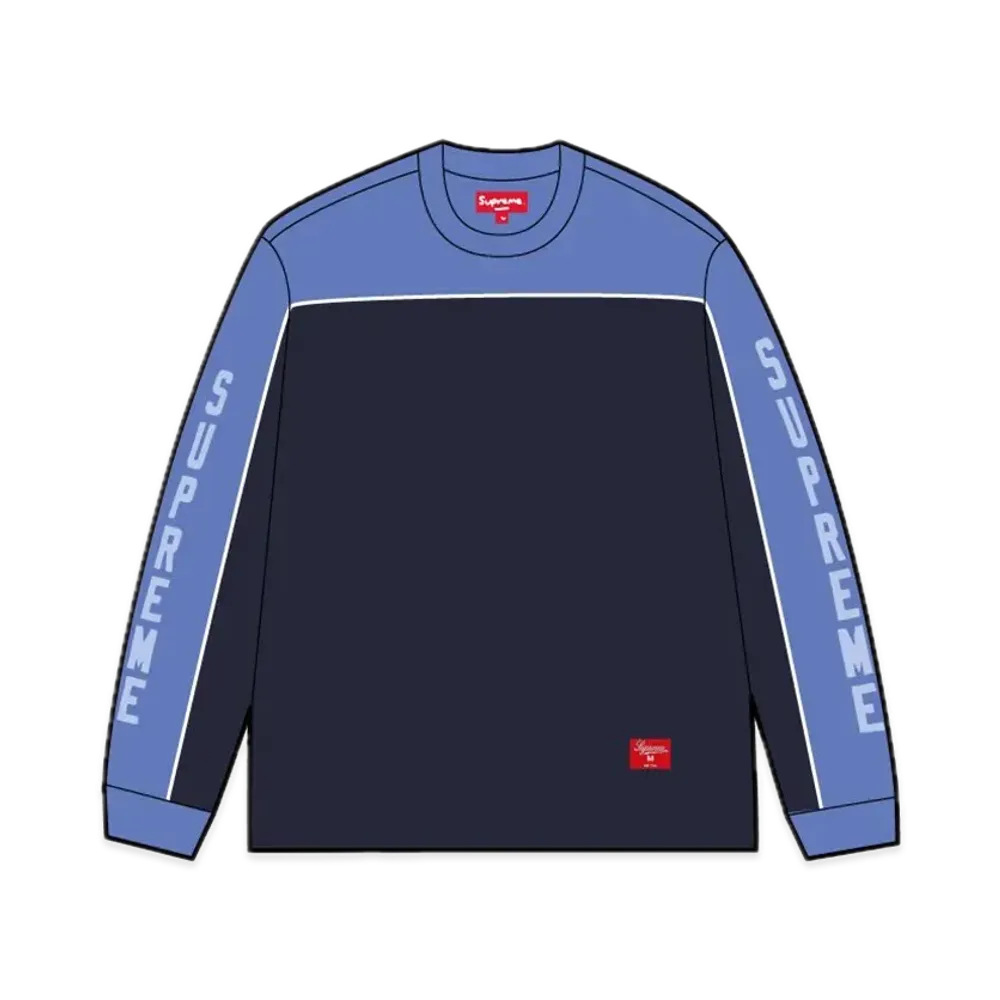 Supreme Paneled Piping L/S Top "Navy"