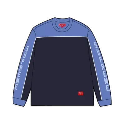 Supreme Paneled Piping L/S Top "Navy"