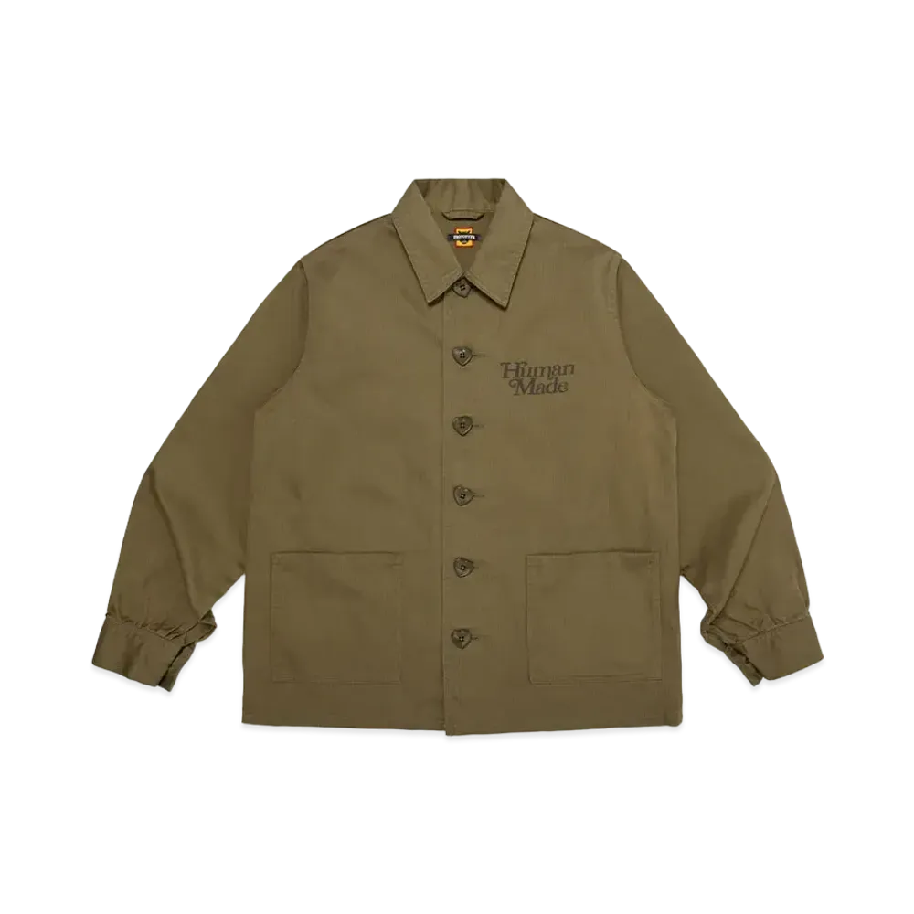 HUMAN MADE Herringbone Coverall Jacket "Olive Drab"