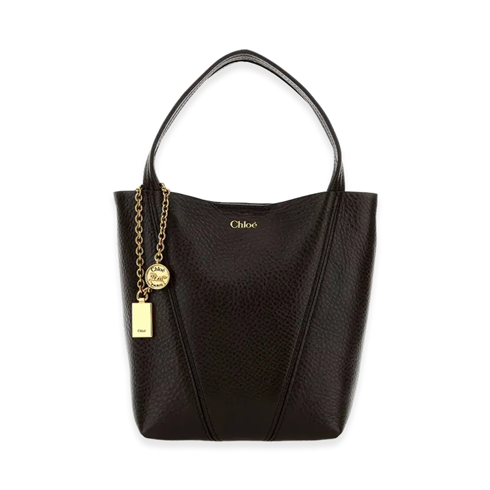 Chloe Women's Leather Small Spin Shopping Bag "Dark Brown"