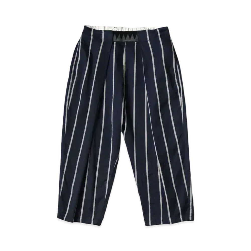 KAPITAL Linen Phillies Stripes Easy Beach Pants "Navy"