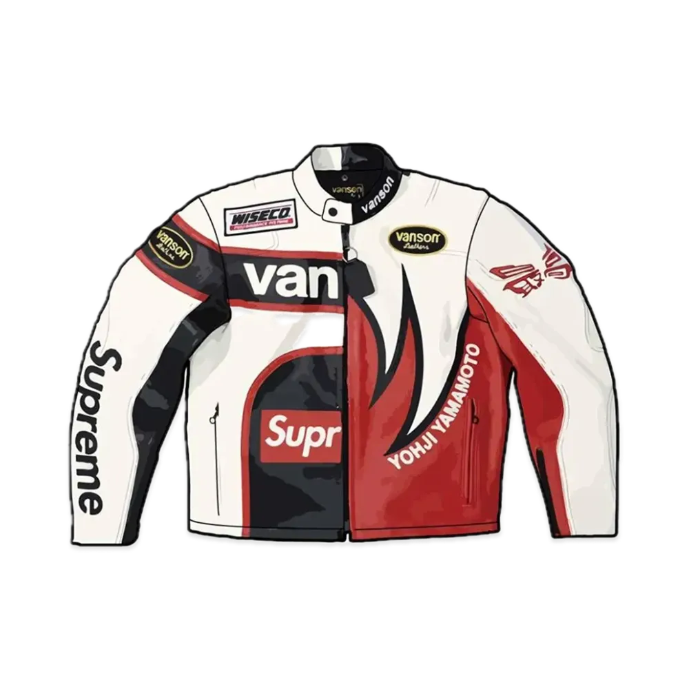 Supreme x Yohji Yamamoto Vanson Leathers Split Jacket "White"