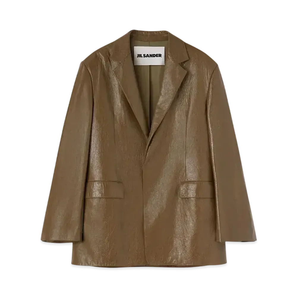 Jil Sander Men's Leather Jacket "Tobacco"