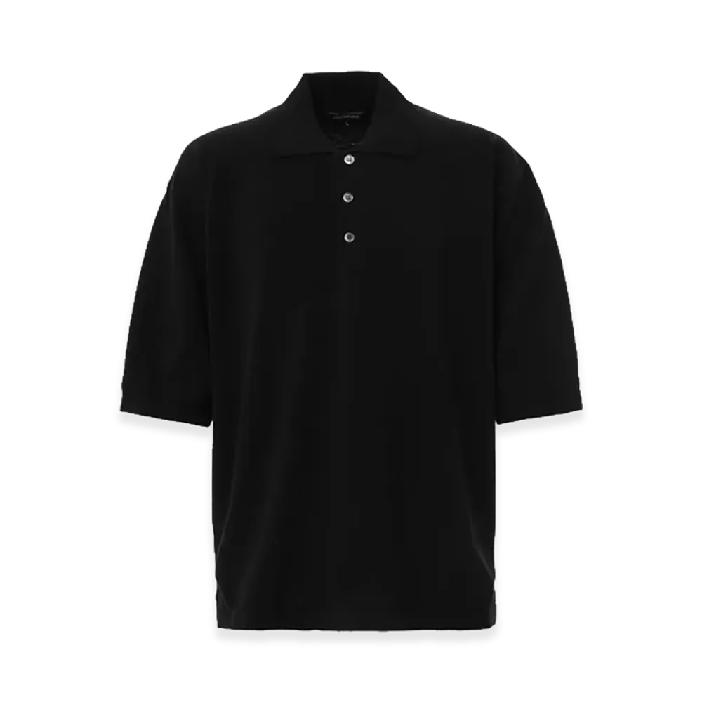 COMME des GARCONS HOMME Cotton Wool Knit Poloshirts "Black"