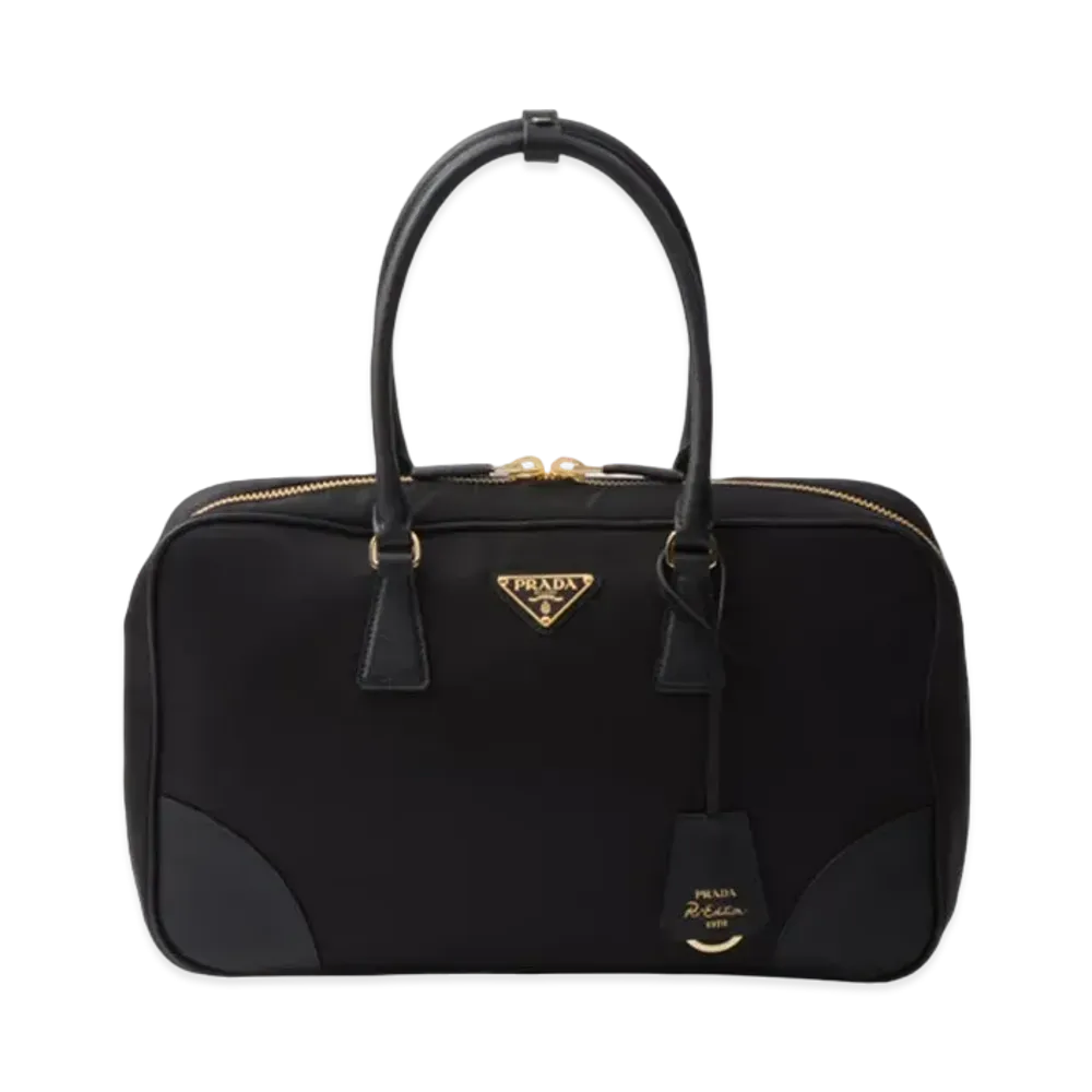 PRADA Re-Edition 1978 Large Re-Nylon and Saffiano Leather Two-Handle Bag "Black"