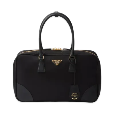 PRADA Re-Edition 1978 Large Re-Nylon and Saffiano Leather Two-Handle Bag "Black"