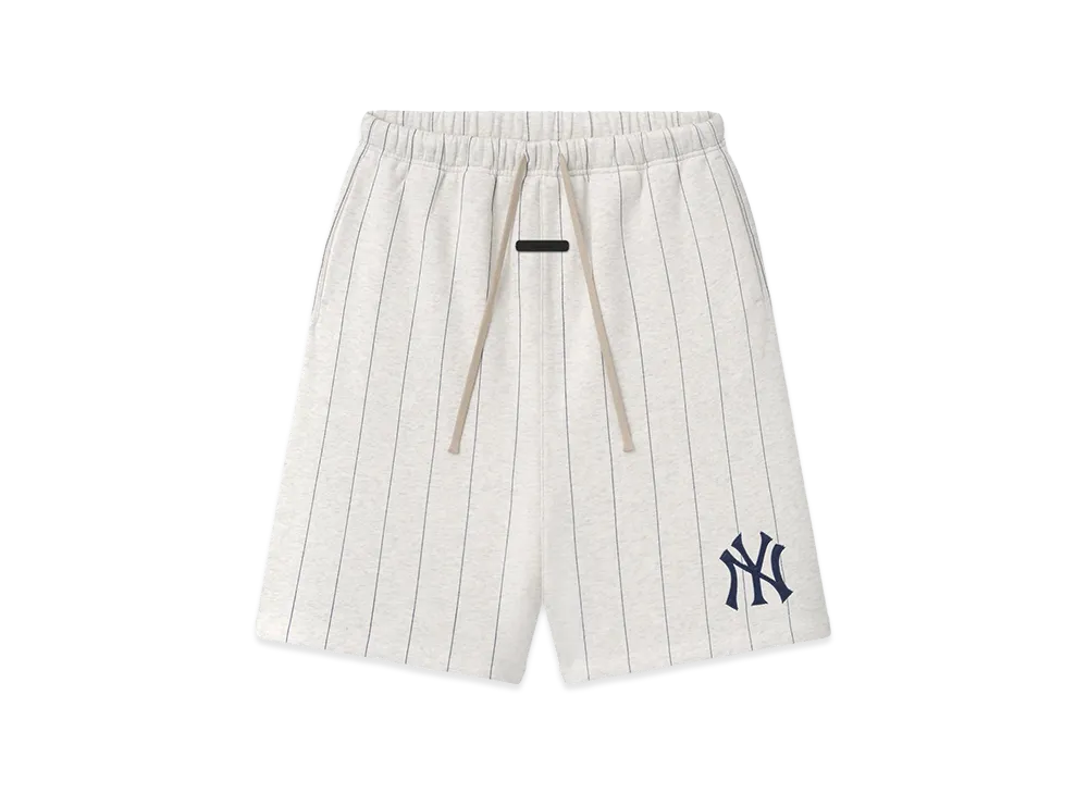 FEAR OF GOD x MLB Yankees 90's Sweatshort "Oatmeal Heather W Dark Sapphire Pinstripes"