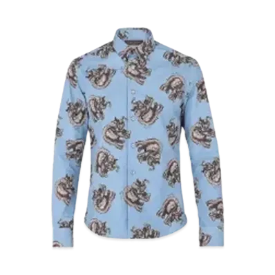 Louis Vuitton x Chapman Brothers Elephant Pattern Long Shirt "Blue"