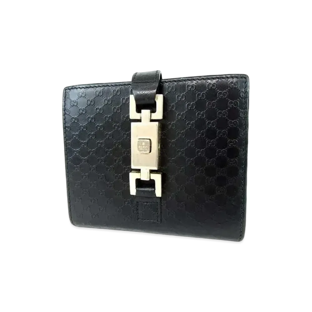 GUCCI Micro G Print Chrome Jackie Wallet