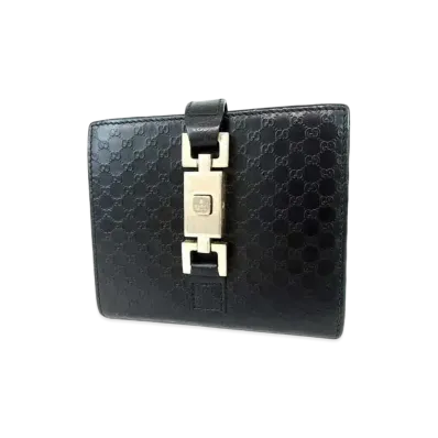 GUCCI Micro G Print Chrome Jackie Wallet