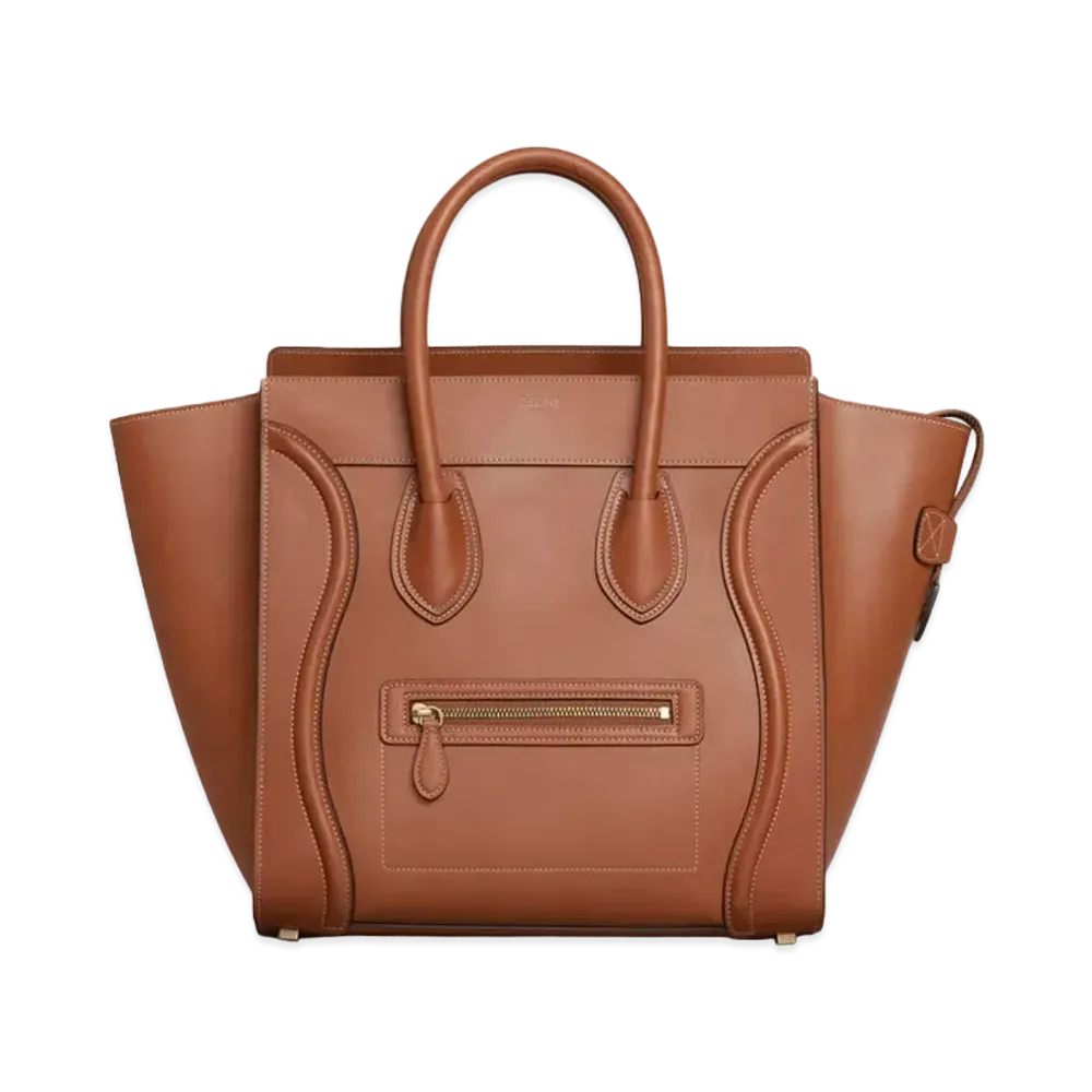 CELINE Mini Luggage Handbag in Natural Calfskin "Tan"