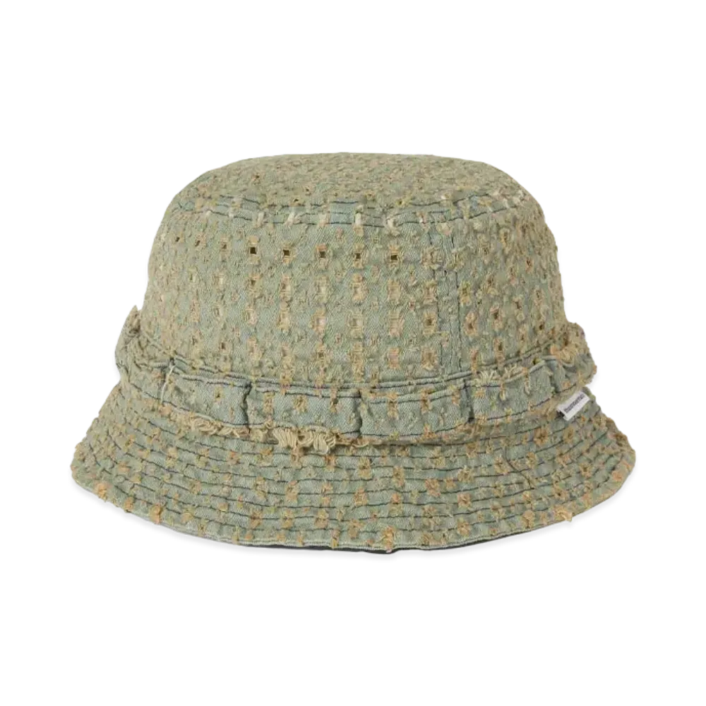 thisisneverthat Damaged Denim Jungle Bucket Hat "Washed Blue"