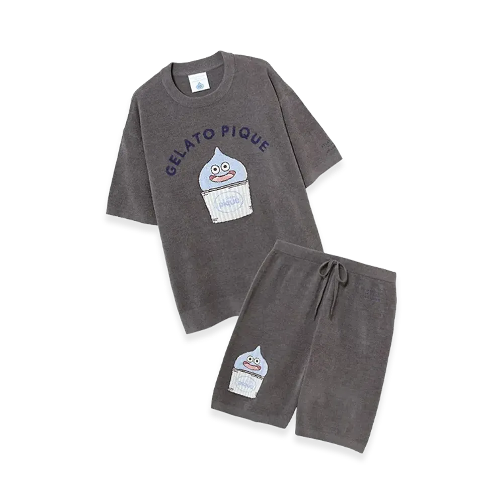 GELATO PIQUE x DRAGON QUEST Jacquard S/S Pullover & Half Pants Set "Dark Grey"