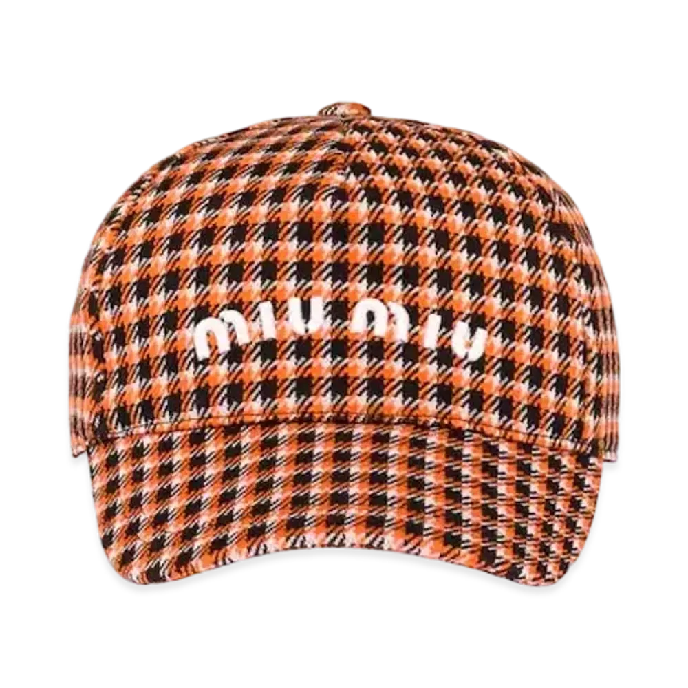 MIU MIU Jersey Baseball Cap "Orange/White"