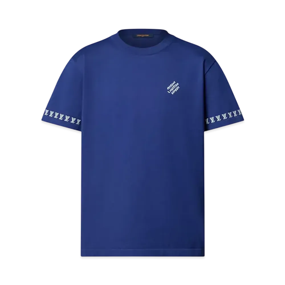 Louis Vuitton Signature Short-Sleeved Cotton Crewneck "Indigo Blue"