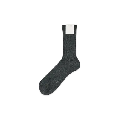 AURALEE Women's Cotton Cashmere Low Gauge Socks "Top Gray"
