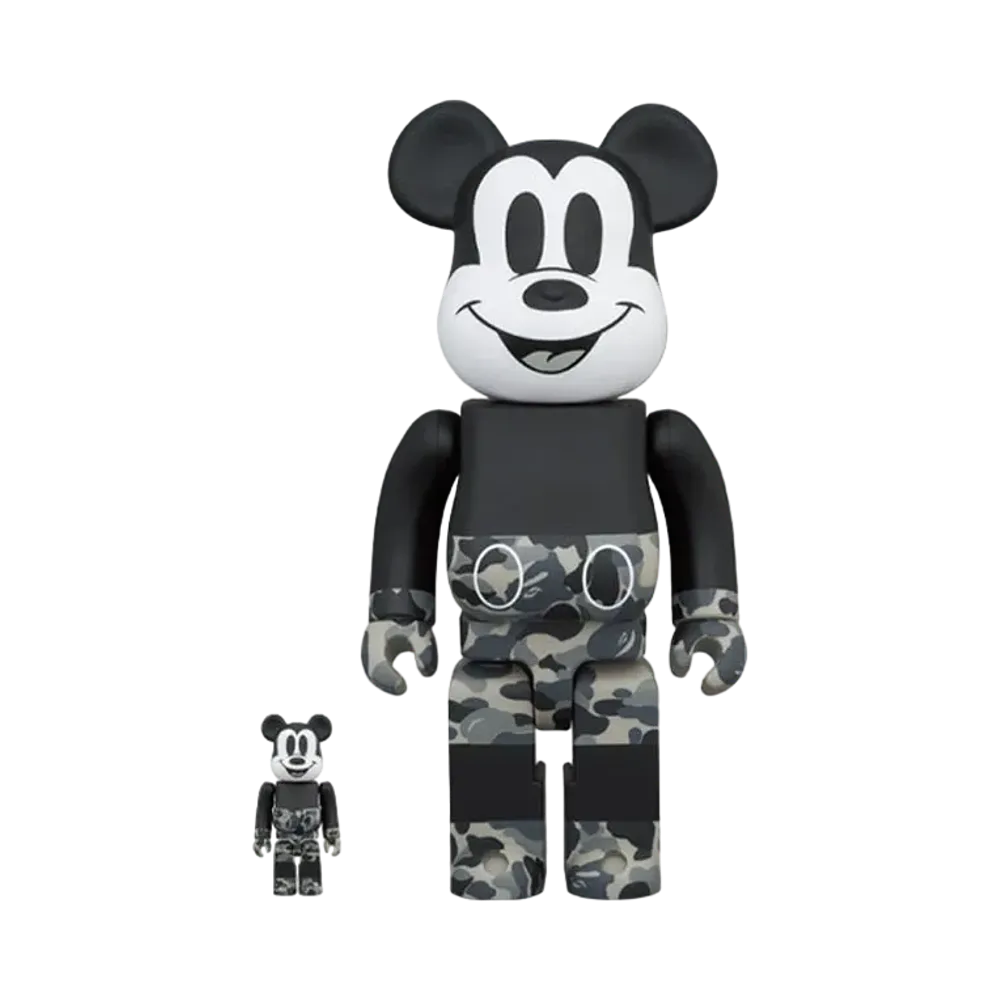Bearbrick x Bape Mickey Mouse Monotone 100% & 400%