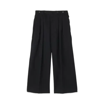 Yohji Yamamoto Y's WOOLY KERSEY STRETCH STRAIGHT PANTS "Black"