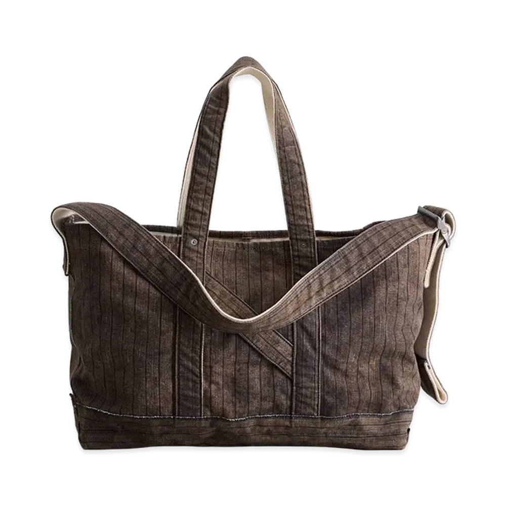 NICENESS V.Lesh Printed Stripe Shoulder Tote Bag "Wide Stripe"
