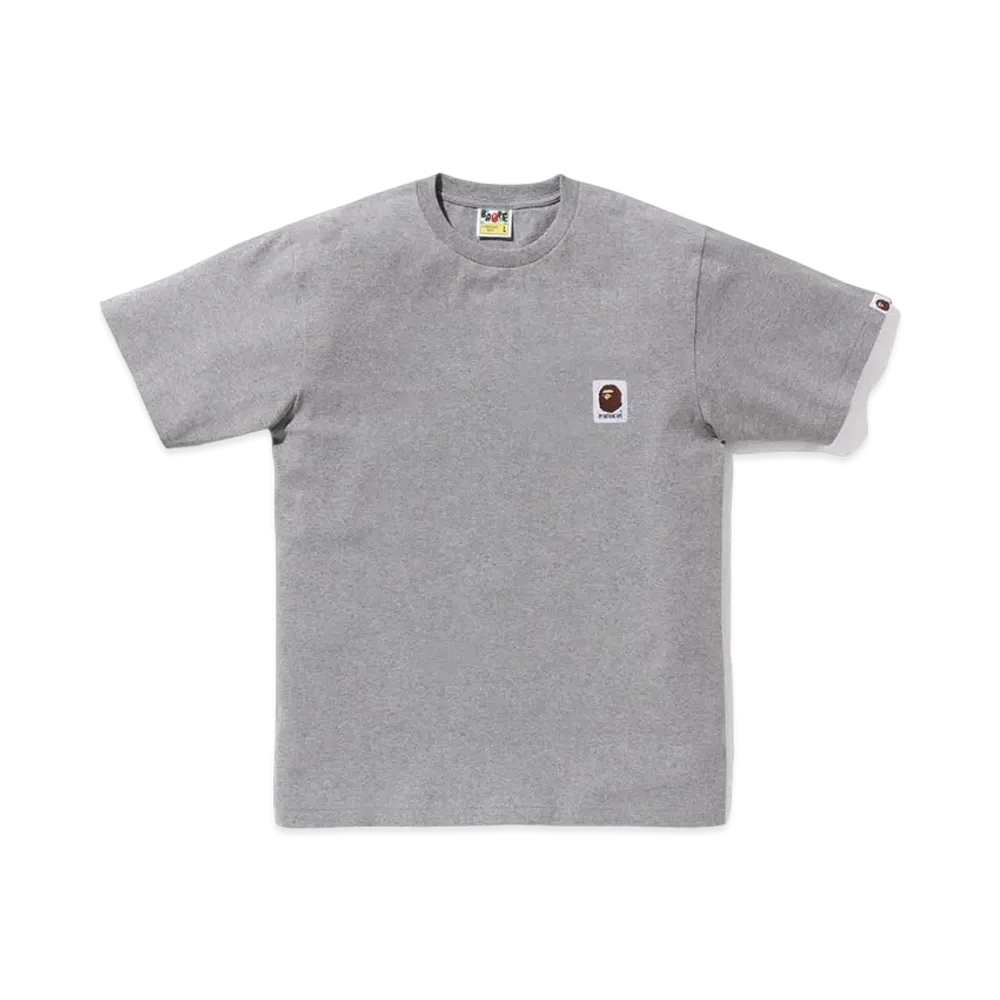 A BATHING APE Ape Head Label Tee "Gray"