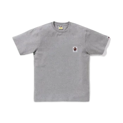 A BATHING APE Ape Head Label Tee "Gray"