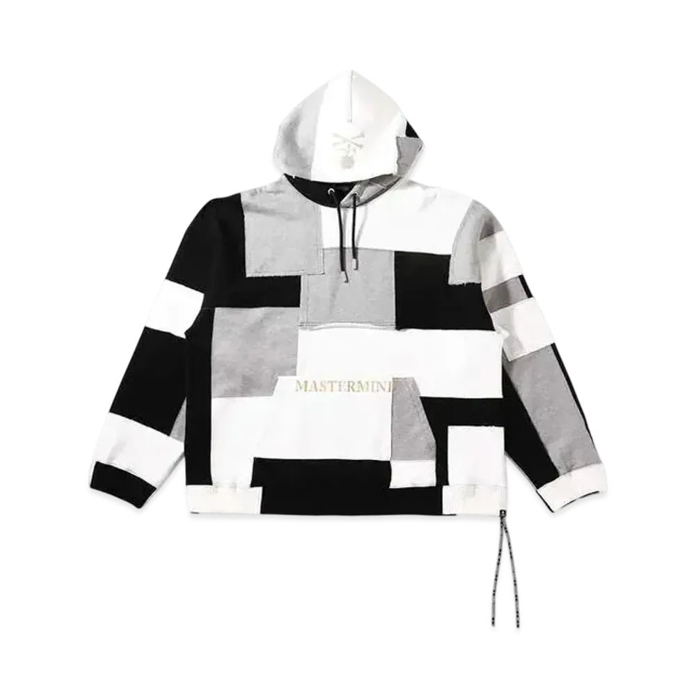 mastermind WORLD Boxy Patchworked Hoodie "Black Base"