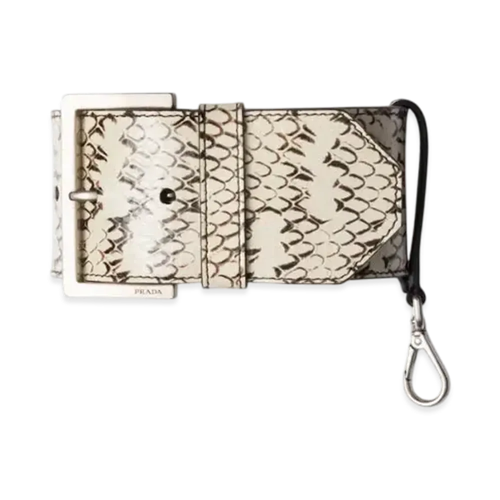 PRADA Ayers Leather Wrist Strap "Beige"
