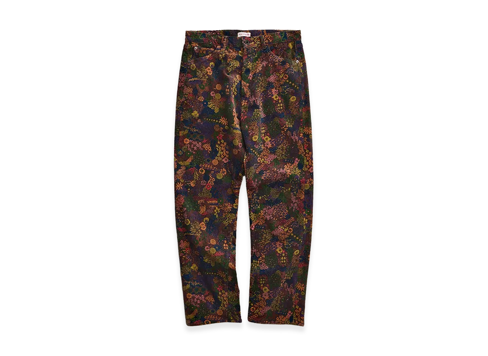 NICENESS P.Charles Floral Pattern Corduroy Trousers "Charcoal"
