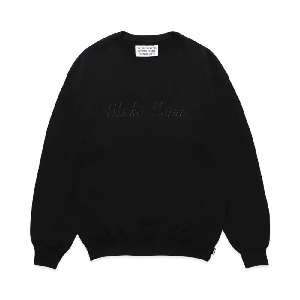 WACKO MARIA Middle Weight Crew Neck Sweat Shirt "Black"