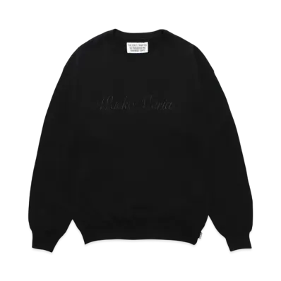 WACKO MARIA Middle Weight Crew Neck Sweat Shirt "Black"
