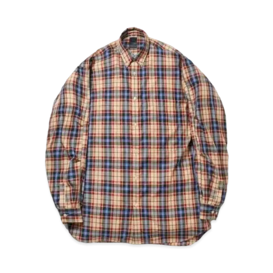 DAIWA PIER39 Tech Button Down Shirts L/S Tartan Plaids "Beige"
