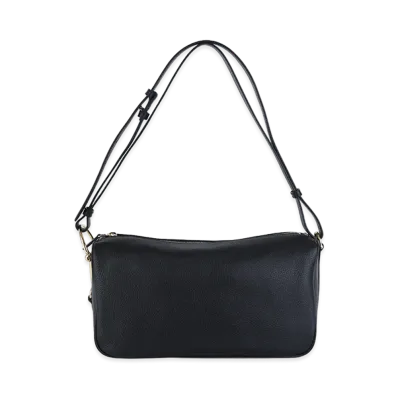 GUCCI Women's Leather Medium Gucci Half Horsebit Shoulder Bag "Black"