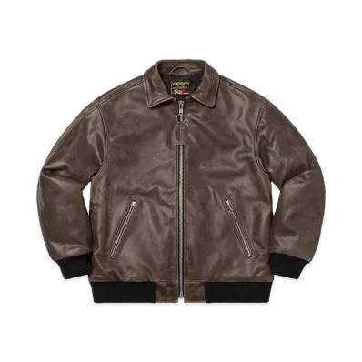 Supreme x Vanson Leathers Worn Leather Jacket "Brown"