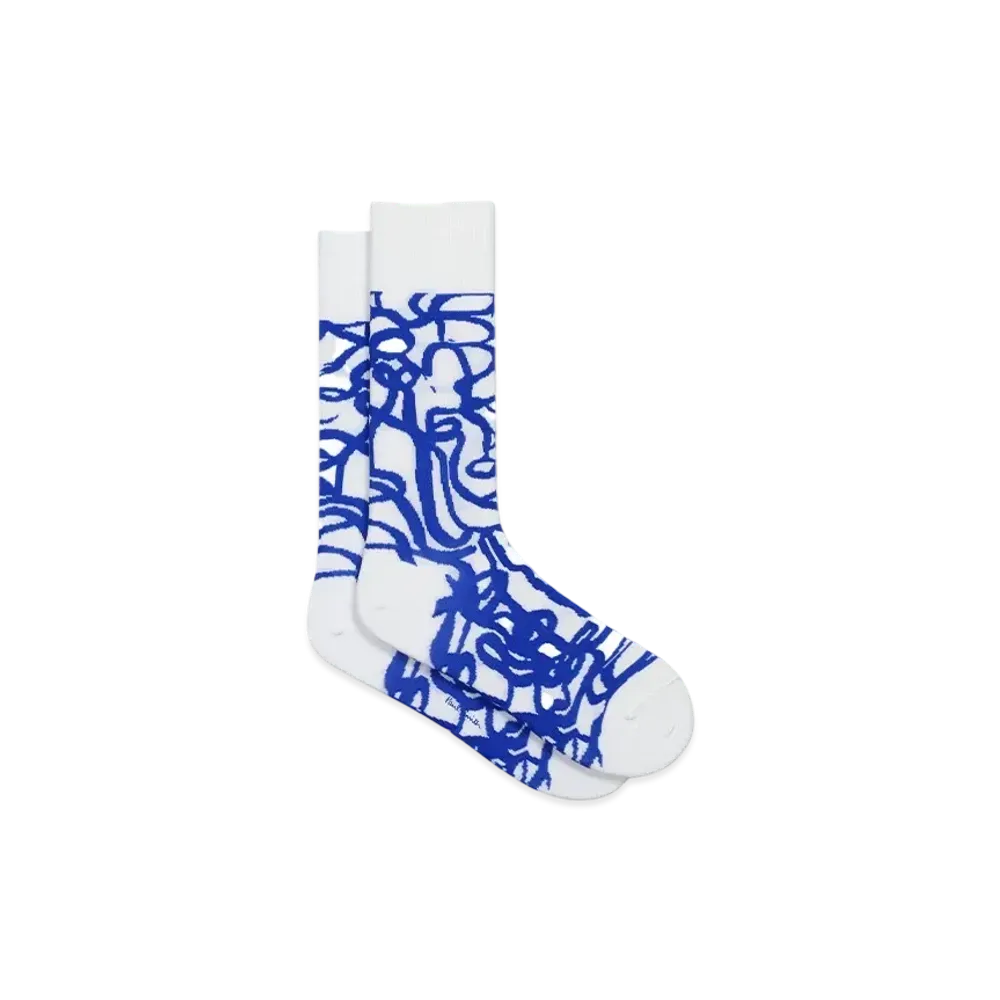 Paul Smith Le Soir Squiggle Socks "White"