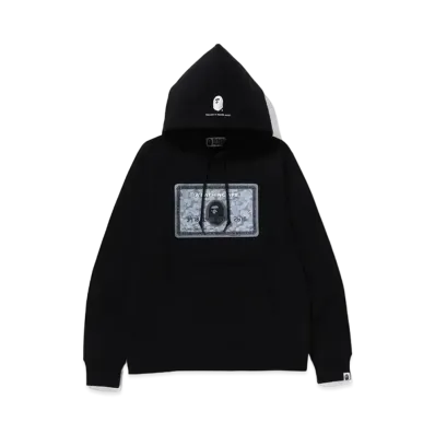 A BATHING APE Bape Card Pullover Hoodie "Black/Silver"